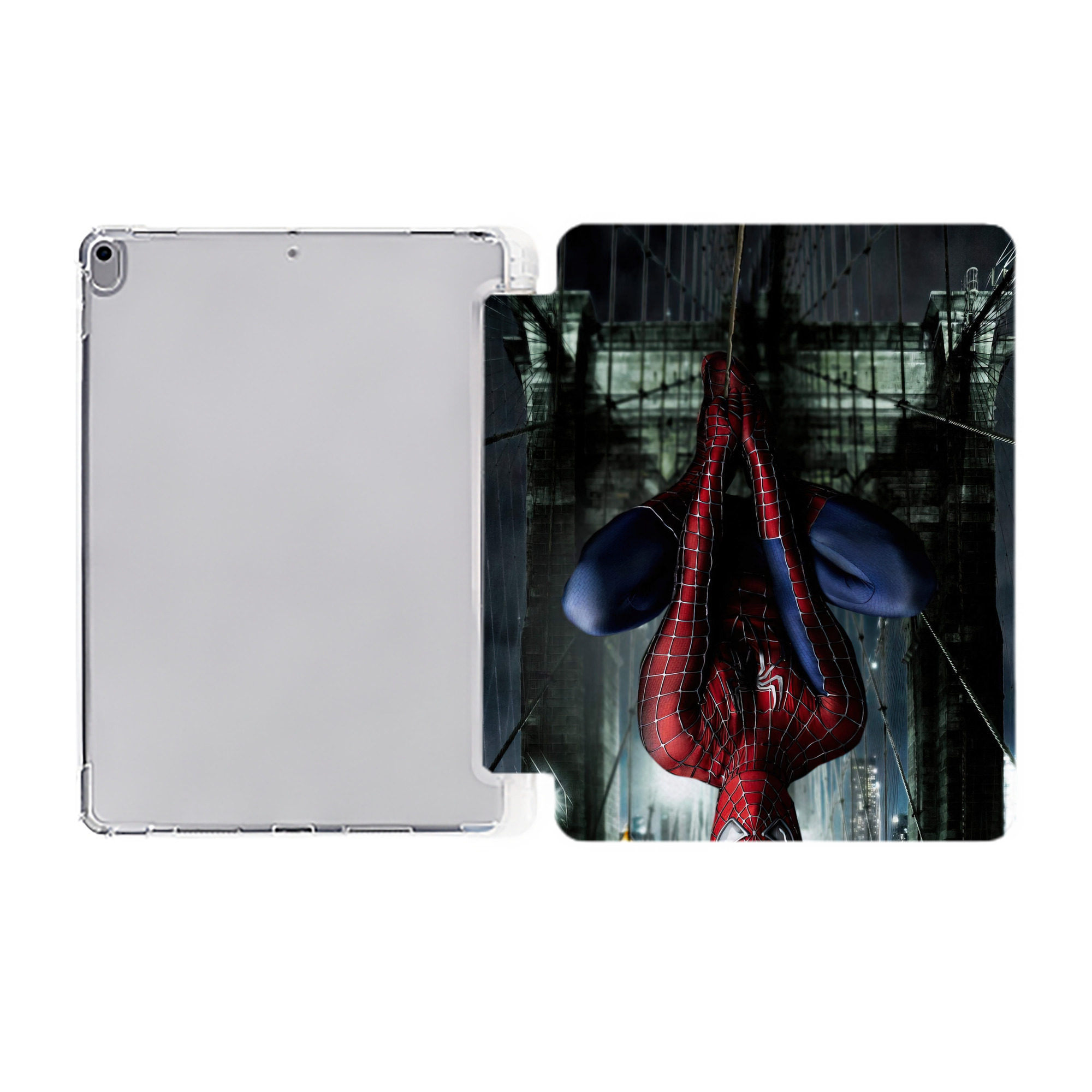 （画像用） Spider Man スパイダーマン IPad ケース ペン収納付き 三つ折りスタンド PUレザー×シリコン 対応機種9.5/10.5/10.9インチ
